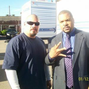 Ice Cube & Goonster On Set Of RAMPART