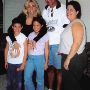 Carlo's wife Mariana with his sister's family (left 2 right) nephew Derek and niece Staci (with Tia Mariana), and Billy (in-law) with wife Laura (Carlo's sister) in Hollywood, CA {Staci's Birthday}.