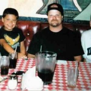 Carlo with left 2 right nephew Jason brother Jimmy and son M1ke at a Culver City pizzeria near SONYTriStar Studios and Columbia Pictures