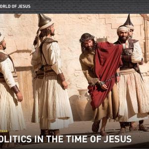 Photo still from Killing Jesus  Malchus bring Jesus before Pilate