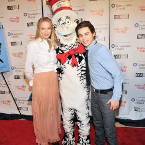 Uma Thurman and Jake T Austin Join Cat In The Hat On NEAs Read Across America Day at New York Public Library on March 1 2013 in New York City
