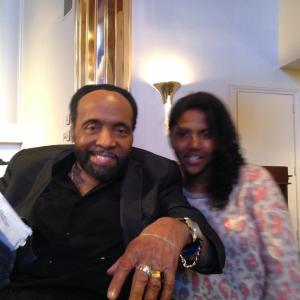 Pastor Andrae Crouch and Actress/Singer Kiera Washington at New Christ Memorial Church of God in Christ, Pacoima, California