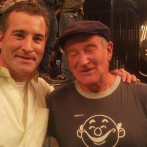 David with Robin Williams on set of THE ANGRIEST MAN IN BROOKLYN. David was Robin's stunt double for the film.