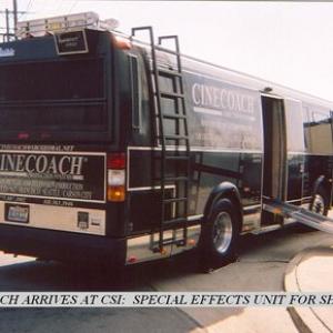 CINECOACH production systems as it arrives on the set of CSI: Crime Scene Investigation, Special Effects Unit during it's Los Angeles Showcase.