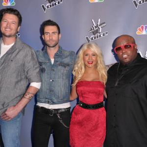 Christina Aguilera, CeeLo Green, Blake Shelton and Adam Levine