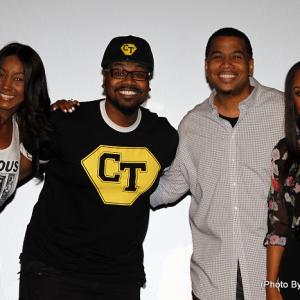 Tanjareen Thomas, Clayton Thomas, Omar Gooding, and Angell Conwell attend the Family Time season 2 premiere at TCL Chinese Theatres in Hollywood, CA