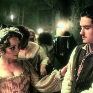 Emilie Tisdale and Orlando Bloom on the set of Pirates of the Caribbean