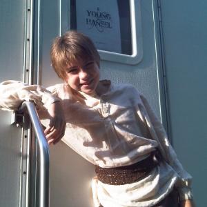 As young Hansel on the set of Witchslayer Gretl