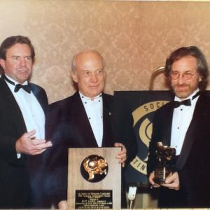 President Randall Robinson with Buz Aldrin and Steven Spielberg at Society of Operating Cameramen Lifetime Achievement Awards 1994