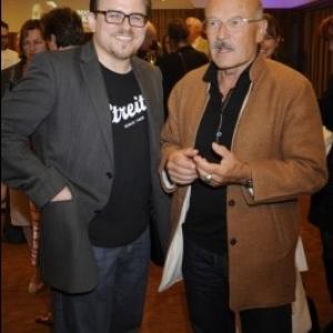 Volker Schlöndorff with writer Christoph Silber at the KATYN premiere.