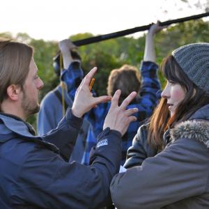 Tony Hagger and Elizabeth Healey on the set of Pastoral