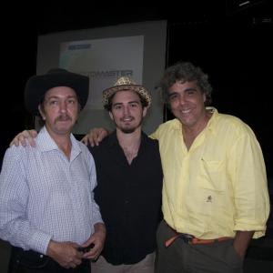 Screening at the Laura Bertrn Theater From left to right Pedro Jimenez Rodrigo Montealegre and famed Dominican filmmaker Angel Muniz