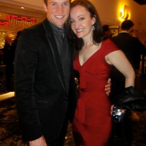 Claybourne Elder and Melissa van der Schyff at the opening night of EVITA on Broadway.