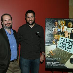 From left director Peter Hanson editor JD Funari at the LA Premiere of Tales from the Script The Egyptian Theater Hollywood