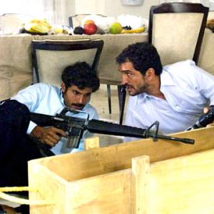 Still of Daniel Lundh and Amr Waked in House of Saddam 2008