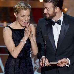 Chris Evans and Sienna Miller at event of The Oscars 2015