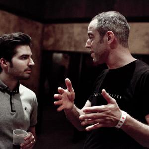 Director Dan Katz discussing the shoot with Nathan Nicholson, Lead Singer of The Boxer Rebellion
