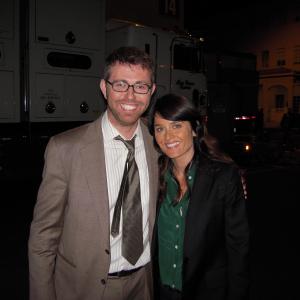 David Aranovich and Robin Tunney on set of The Mentalist