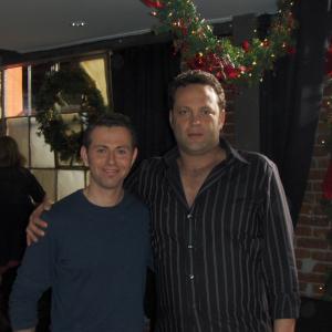 David Aranovich and Vince Vaughn on set of, Four Christmases.