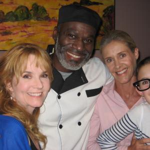 Lea Thompson, Everick Golding and Rachel Hayward on the set of My Mother's Future Husband.