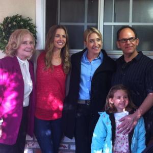On set with some wonderful people  my mother Jaclyn Carmichael Palmer my daughter Wendy Woodhall my director Woody Woodhall and my sister Molly Schade