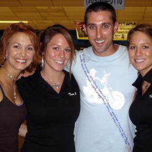 Left to Right Amie Barsky Addison Hoover Paul J Alessi and Alex Hoover at the Strike with the Stars Celebrity Bowling Event
