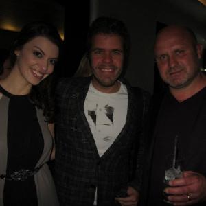 Luing Andrews Perez Hilton and Lucy Drive at the Kensington club launch night London