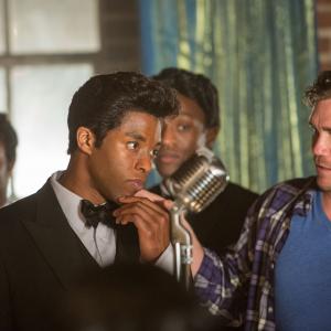 Still of Tate Taylor and Chadwick Boseman in Get on Up 2014