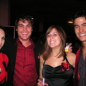 Emalee Burditt ( I'm With Her), David Landry, Katie Burditt and Ignacio Serricchio ( General Hospital) at the 2004 LTAF Red Party