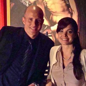 Michael Daingerfield and Erica Durance on the set of Smallville  Supergirl Episode