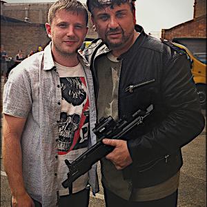 Rapper / Singer / Director Ben Drew (aka Plan B ) on location of his directorial debut feature ILL MANORS with actor Mem Ferda