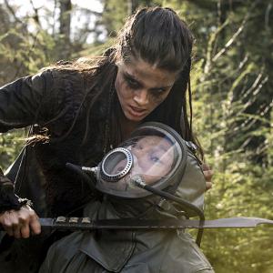 Still of Toby Levins and Marie Avgeropoulos in The 100 (2014)