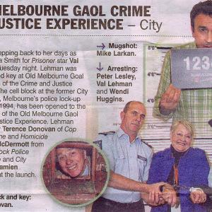 Peter Lesley as the Desk Sergeant at Melbourne City Watch House arresting Val Lehman of Prisoner fame in 2007