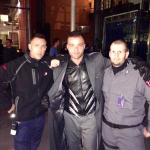 Acting in a scene with Nick Tarabay and Stunt Coordinator for Arrow James Bamford