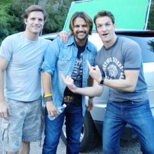 Darin with Tommy Dalton and Brad Johnson on the set of Changing Hearts.