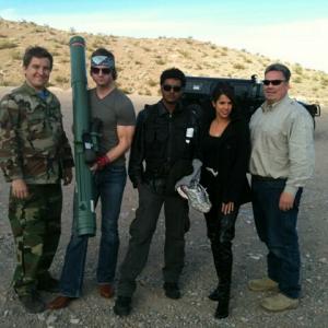 On set of Last Man(s) On Earth: Darin Southam with Charan Prabhaker, Brady Bluhm, and Andrea Ciliberti