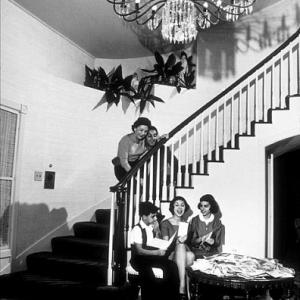 Danny Thomas with his wife, Rosemary, and children, Tony, Margret, and Theresa, at home in Beverly Hills, CA, 1958.