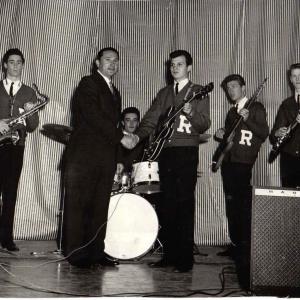 The Routers on tour in 1962. Michael Gordon,guitar, Randy Viers, drums, Scott Engel, bass.
