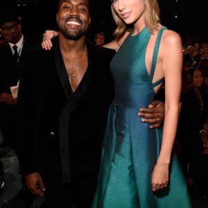 Kanye West and Taylor Swift at event of The 57th Annual Grammy Awards 2015