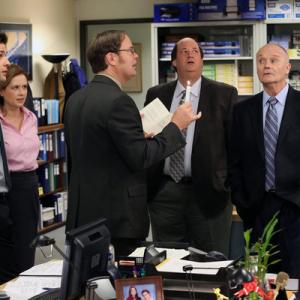 Still of Creed Bratton, Jenna Fischer, Rainn Wilson, John Krasinski and Brian Baumgartner in The Office (2005)