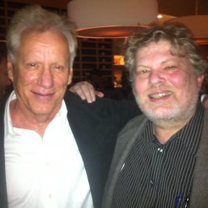 Joe Hansard as Tim in Jamesy Boy, with castmate James Woods at the Jamesy Boy wrap party in Baltimore.