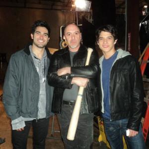 With the Tylers Hoechlin and Posey on the set of Season One of Teen Wolf