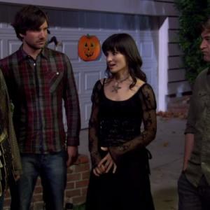 Still of Mark Duplass Jonathan Lajoie Alison Becker and Stephen Rannazzisi in The League 2009