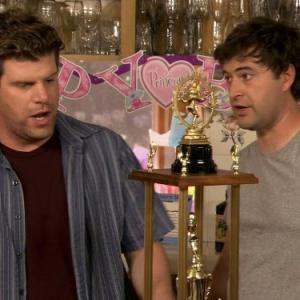 Still of Mark Duplass and Stephen Rannazzisi in The League (2009)