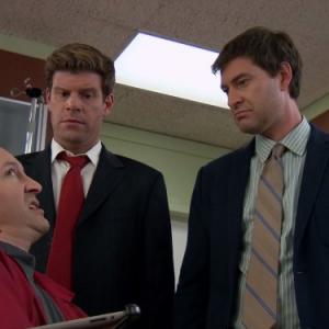 Still of Mark Duplass and Stephen Rannazzisi in The League 2009