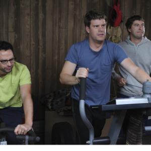 Still of Mark Duplass, Stephen Rannazzisi and Nick Kroll in The League (2009)