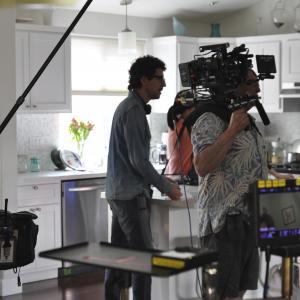 Behind the scenes shot of writer/director Quincy Rose on 