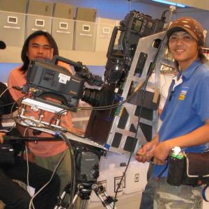 Henry Chung shooting with his new 3D rig with Panasonic HVX3000 cameras