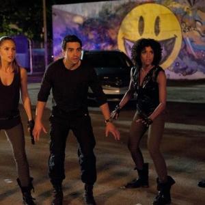 Still of Minka Kelly Rachael Taylor Ramon Rodriguez and Annie Ilonzeh in Charlies Angels 2011