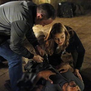 Still of Henry Simmons Clark Gregg and Adrianne Palicki in Agents of SHIELD 2013